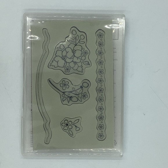 Stampin' Up "Bordering On Romance" Retired Clear Mount Stamp Set 125482 Unused - Picture 2 of 3